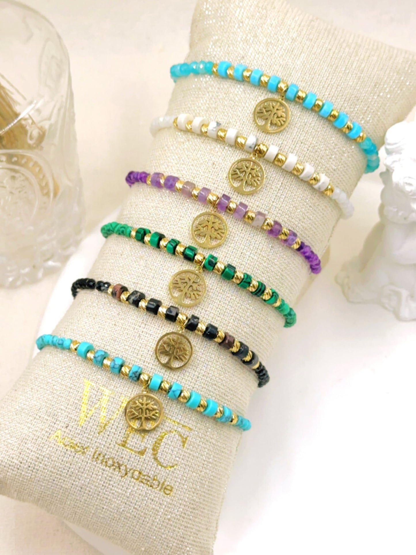 Bracelet élastique ARBRE turquoise
