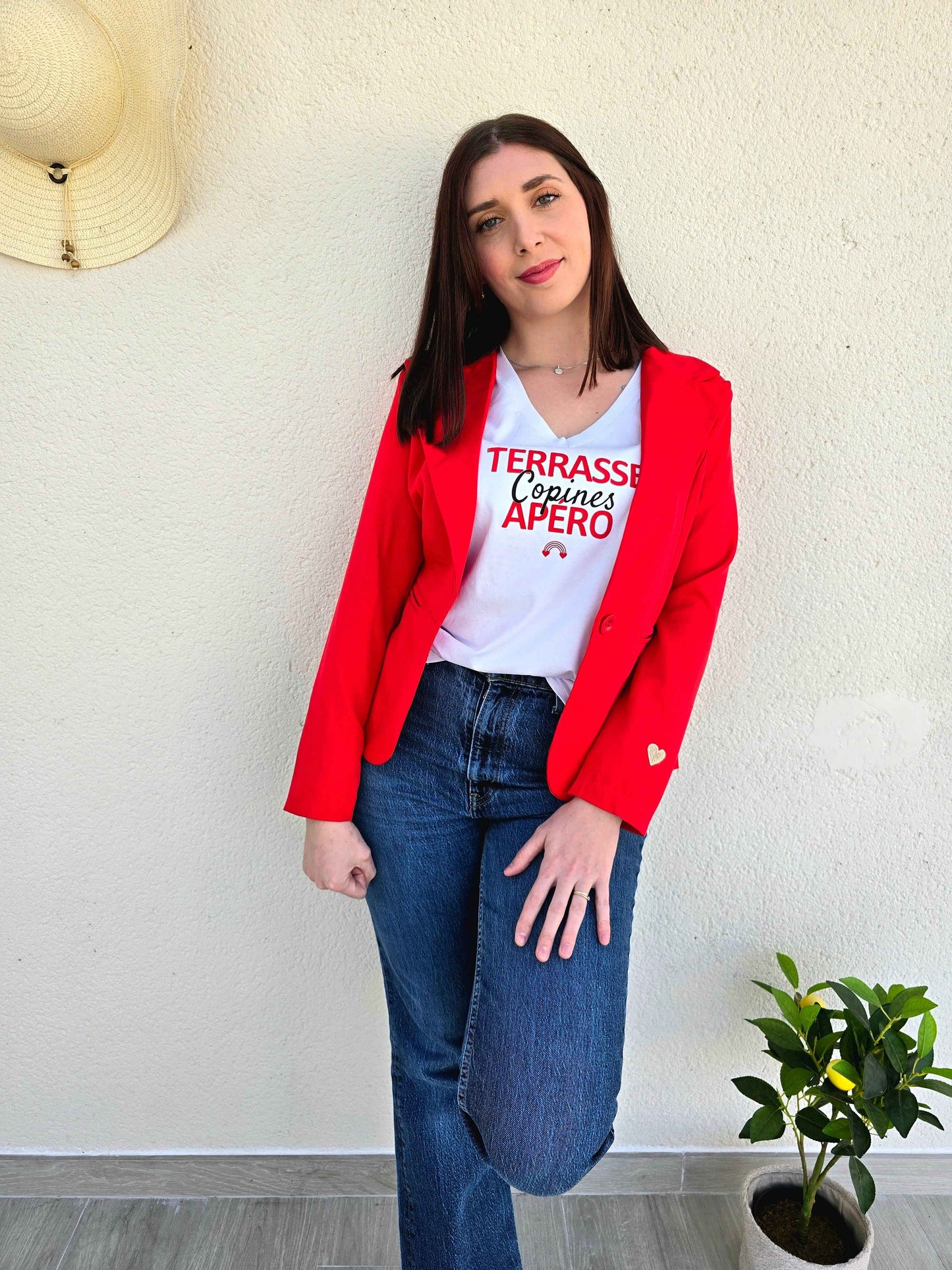Veste blazer Donna Rouge