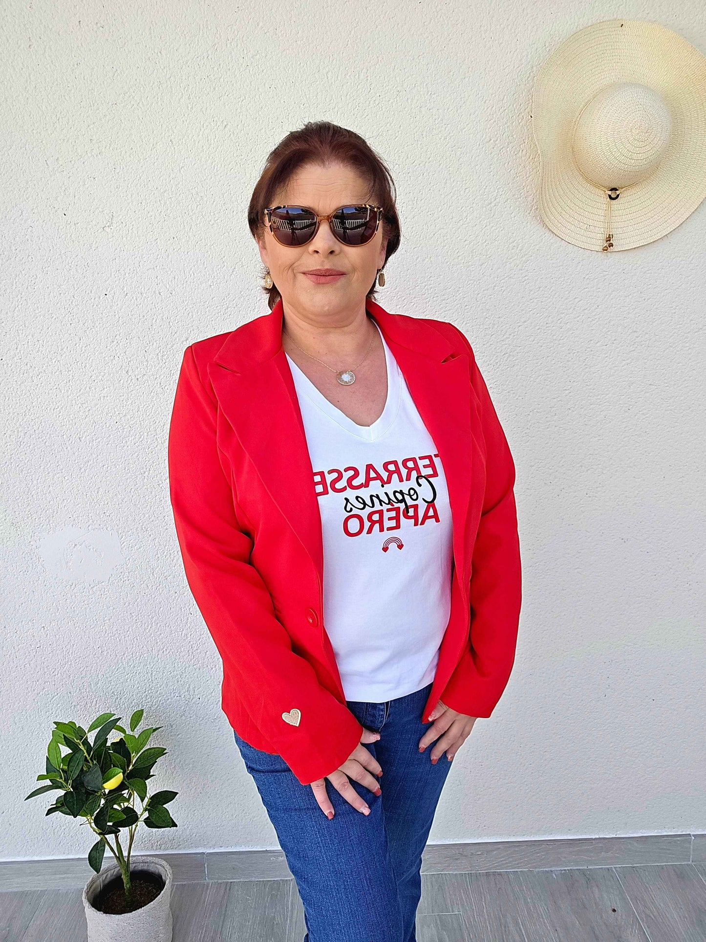Veste blazer Donna Rouge