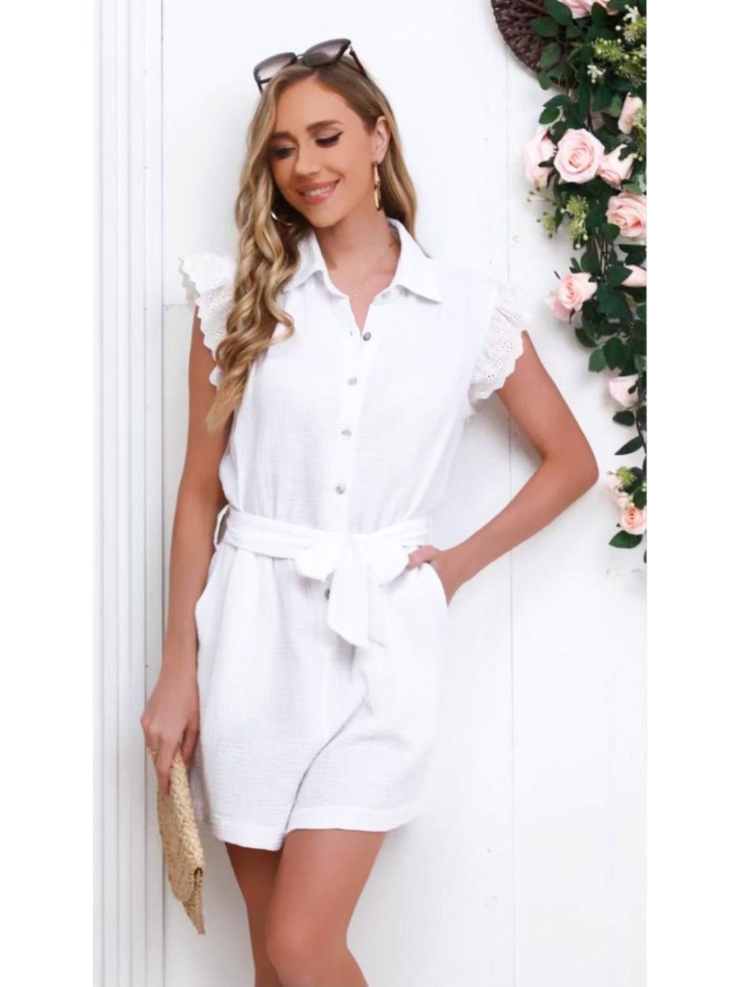 Combi-short en gaze de coton Inès