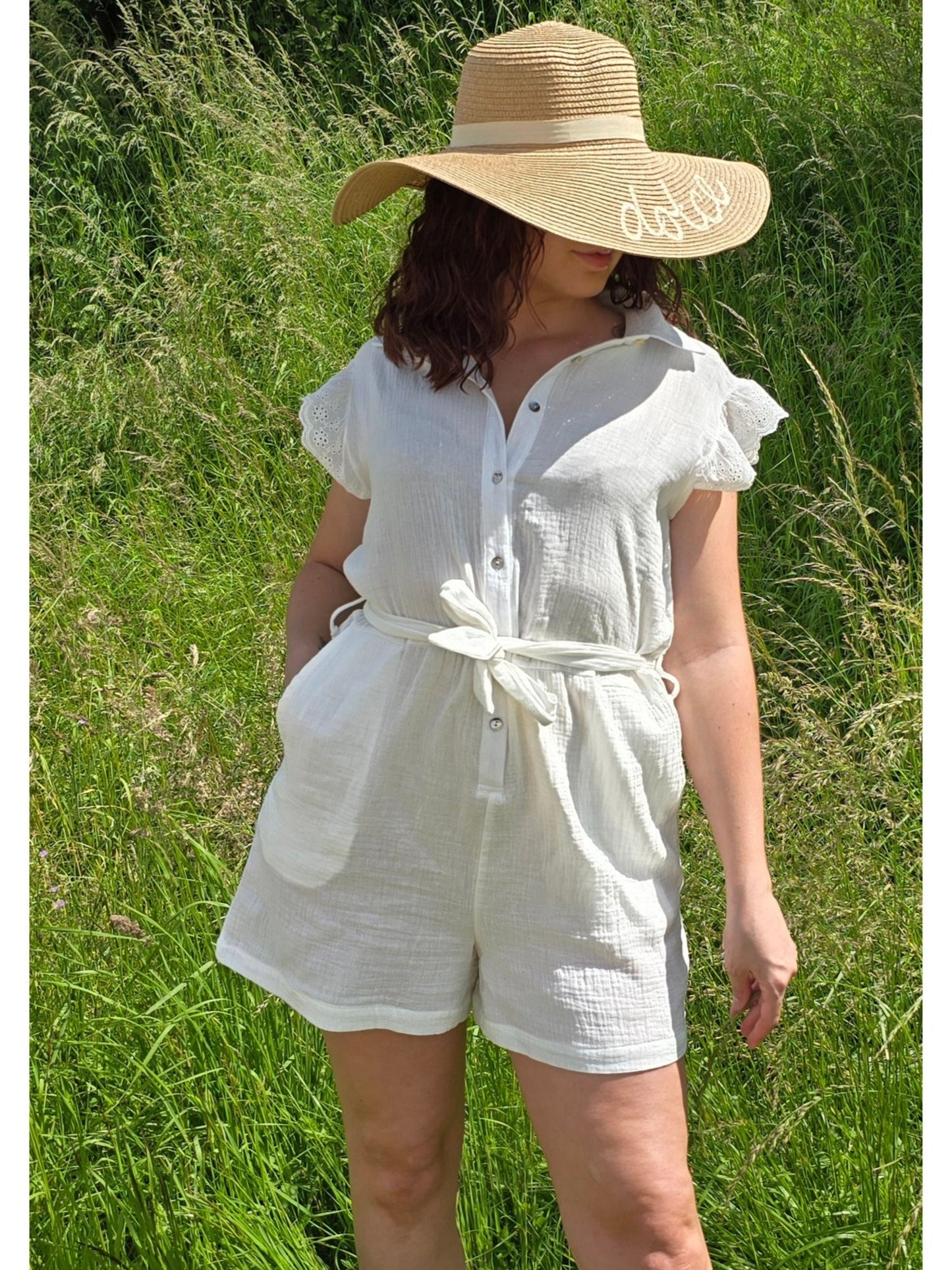 Combi-short en gaze de coton Inès