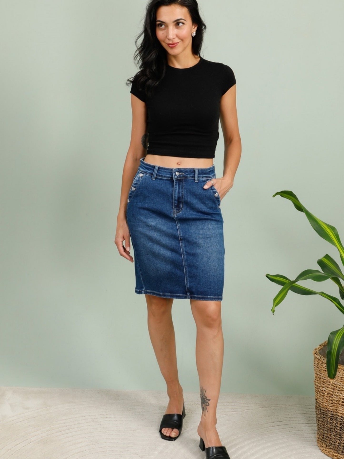 Jupe en jean GLORIA bleu