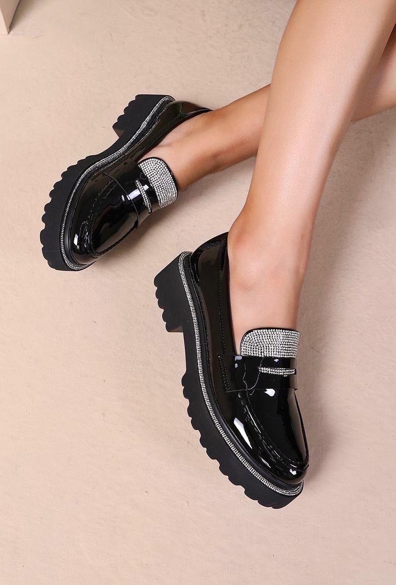 Mocassins MIKE vernis noir