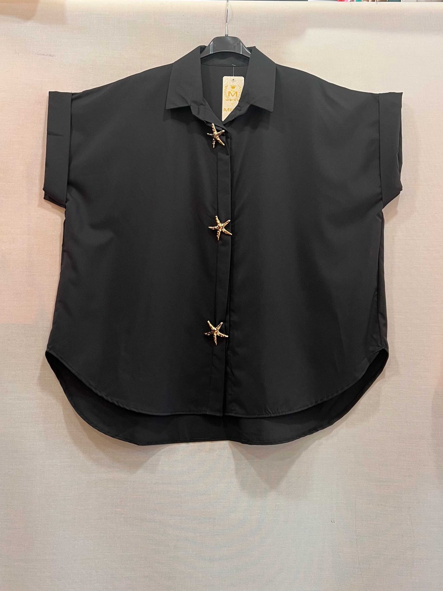 Chemise PEPA noir oversize broches
